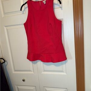 J. Crew Red Sleeveless Peplum Top - 4